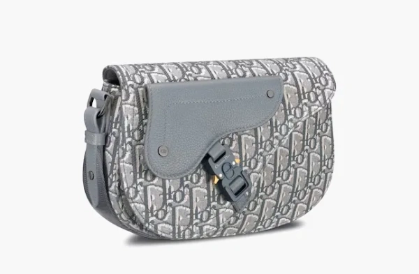 Dior Saddle Messenger Gray Calfskin 