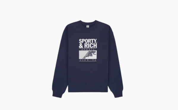 Sporty & Rich Motion Club logo-print Sweatshirt Marine Blue 