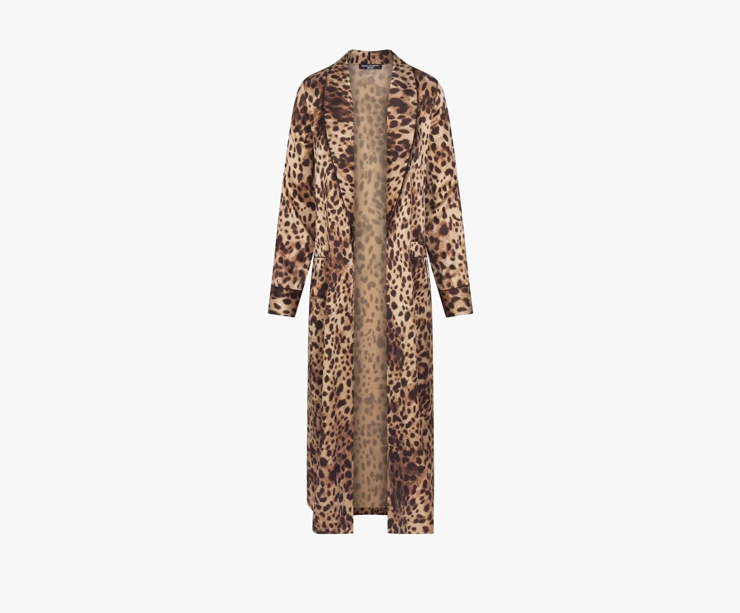 Skims x Dolce&Gabbana Silk Long Robe Leopard 