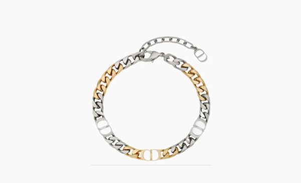 DIOR CD Icon Chain Link Bracelet Brass Silver-Finish 