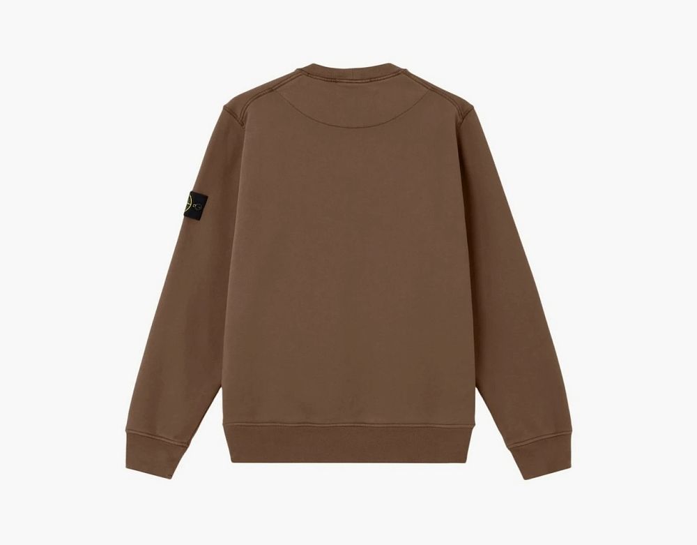 Stone Island Organic Cotton Fleece Crewneck Sweatshirt Umber