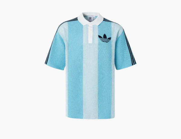 Adidas Originals Blockcore Short Sleeve Polo Pique Collar Shirt Sky Blue 