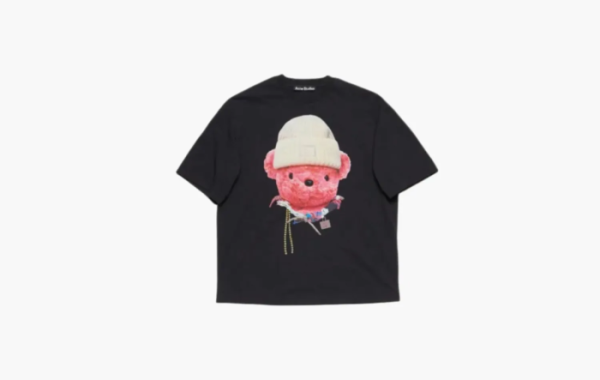 Acne Studios Printed Pink Bear T-shirt Black 