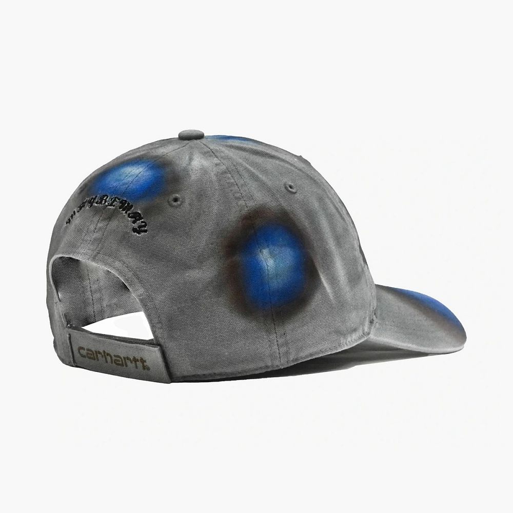 Carhartt Logo Cap Grey Blue Spray