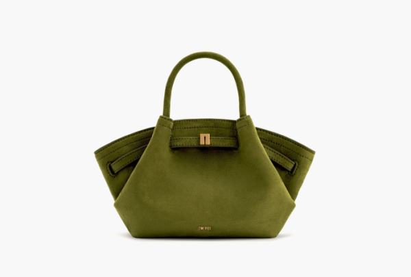 JW PEI Hana Mini Faux Suede Tote Bag Dark Olive 