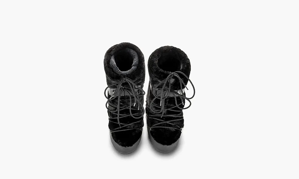 Moon Boot Icon Faux Fur Black