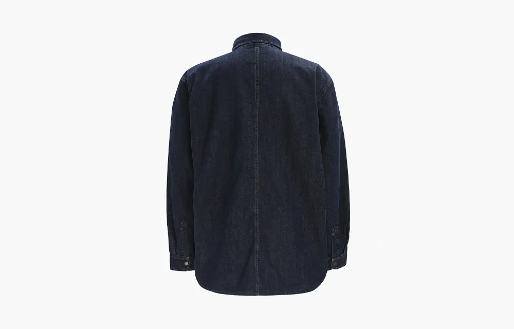 Carhartt 105605 DENIM FLEECE LINED SNAP-FRONT SHIRT JAC Glacier logo RELAXED FIT
