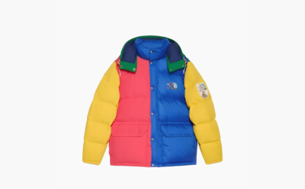 Gucci x The North Face Down Jacket Yellow/Red/Blue/Green Colorblock  Gucci x The North Face Down Jacket Yellow/Red/Blue/Green Colorblock