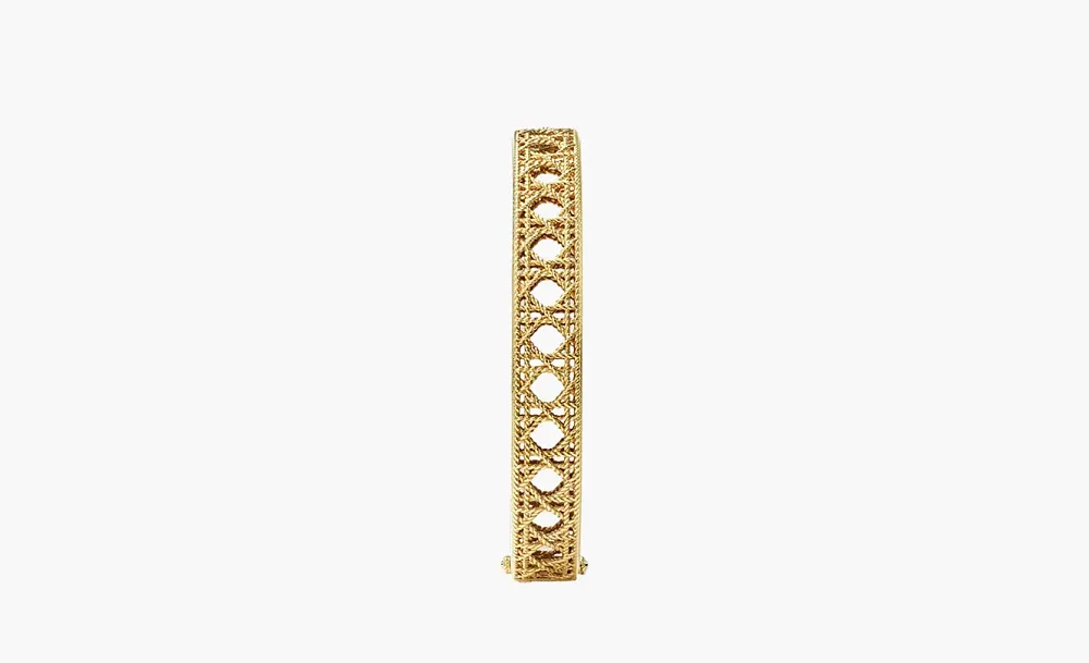 Dior Metal Bangles WMNS Gold Cannage Band