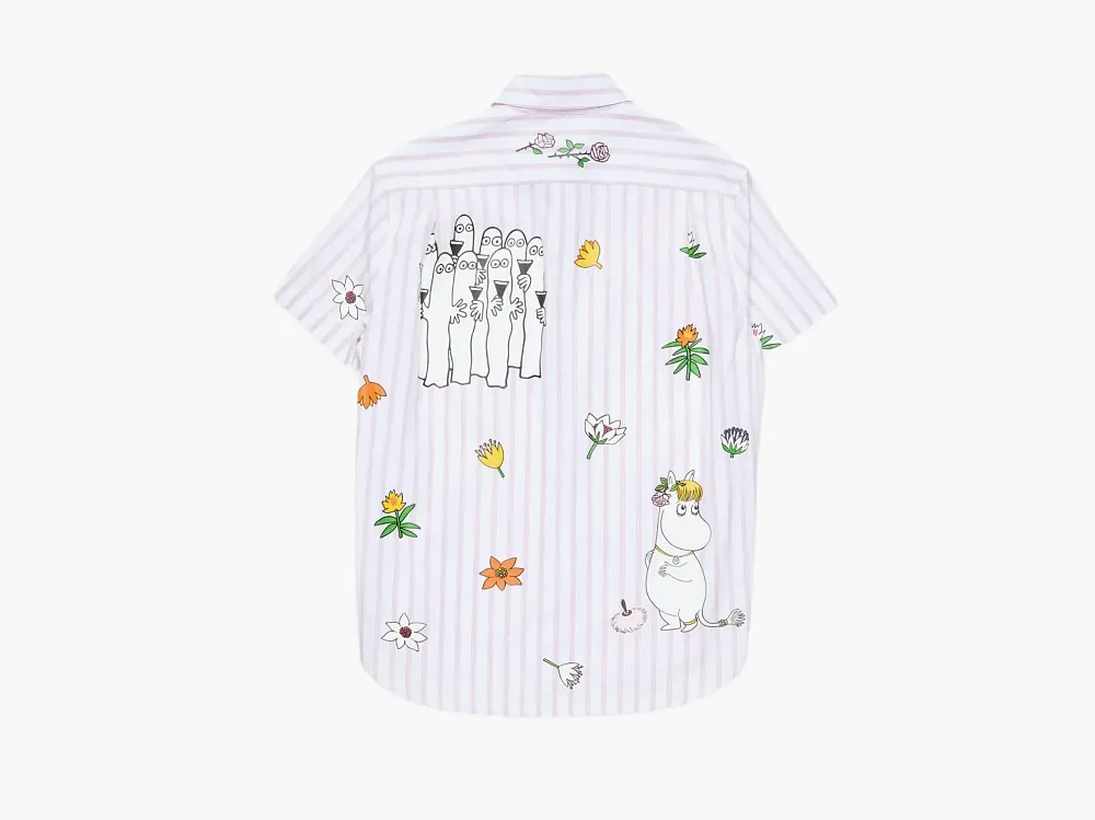 Acne Studios x Moomin Short Sleeve Striped Shirt White/Rose Pink