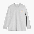 Carhartt WIP Script Logo Long Sleeve Grey