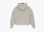 Fear of God Essentials Cable Knit Hoodie Silver Cloud 