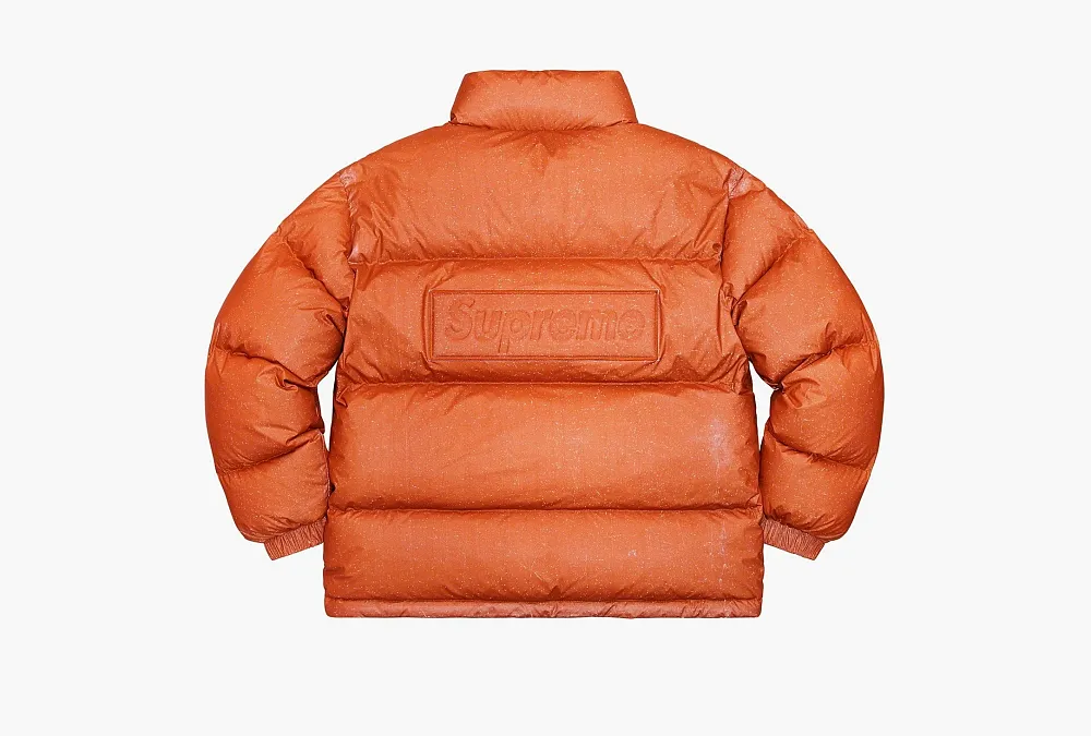 Supreme Reflective Speckled Down Puffer Jacket Orange
