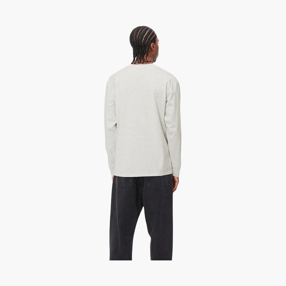 Carhartt WIP Script Logo Long Sleeve Grey
