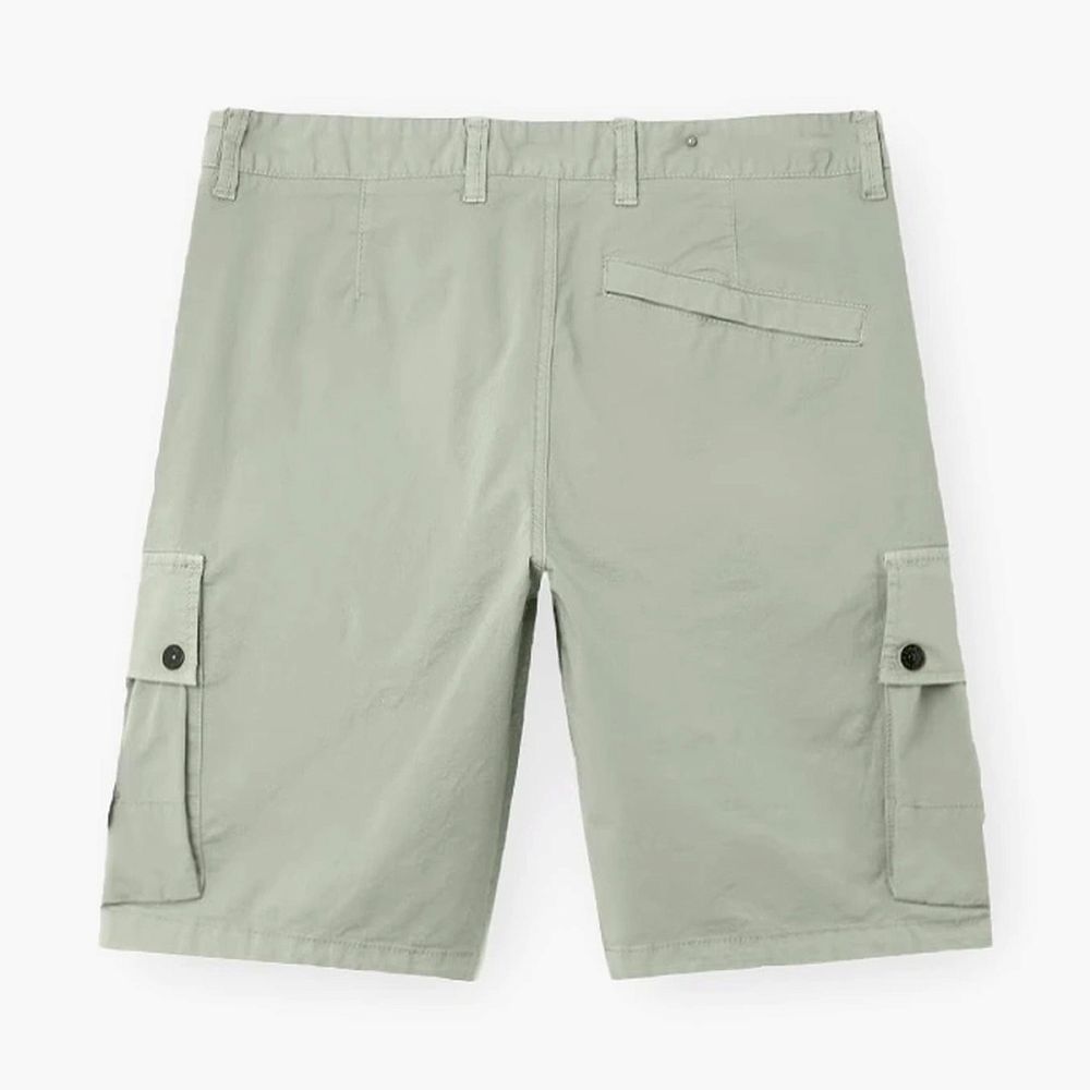 Stone Island Stretch Organic Cotton Twill Cargo Bermuda Shorts Sage Green