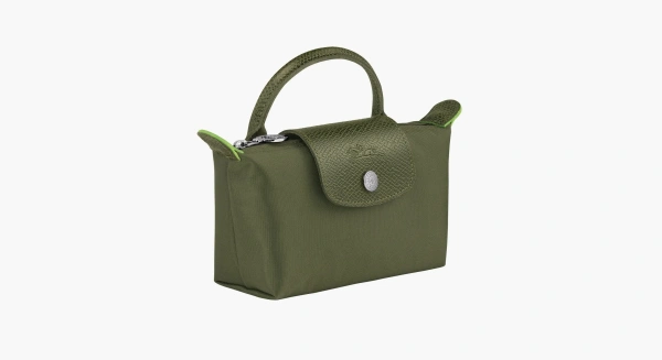 Longchamp Le Pliage Green Handle Pouch Forest 
