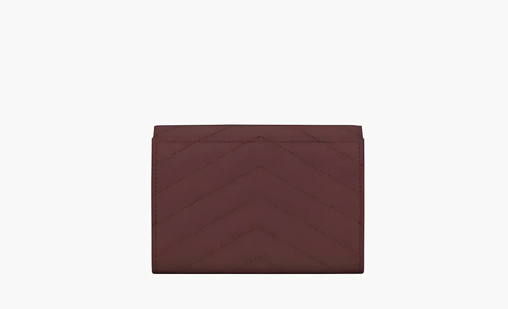 Saint Laurent Cassandre Grain De Poudre Envelope Wallet Small Rouge Legion