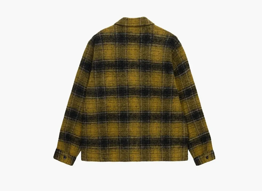 Stussy Wool Plaid Zip Shirt Yellow