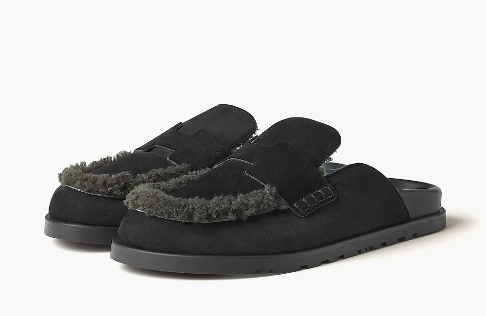 Hermes Go Mule Noir / Anthracite