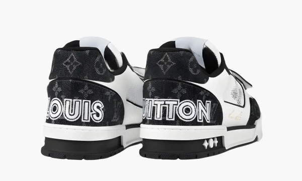 Louis Vuitton Trainer Low velcro Strap - Black Monogram Denim 