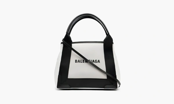 Balenciaga Cabas Handbag Ivory Black 