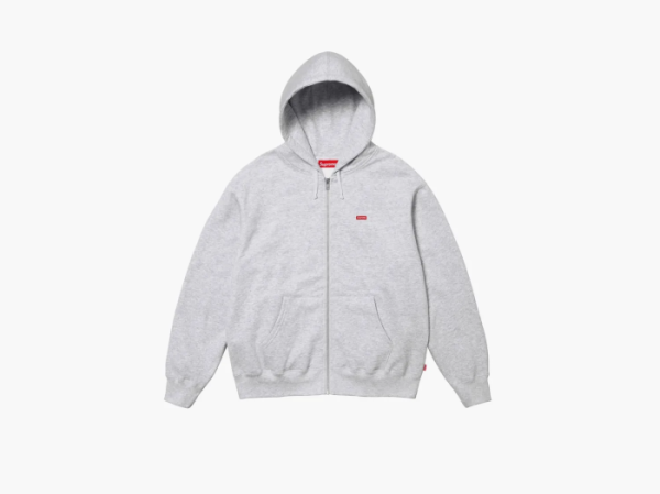 Supreme Small Box Zip Up Hooded Sweatshirt Ash Grey 