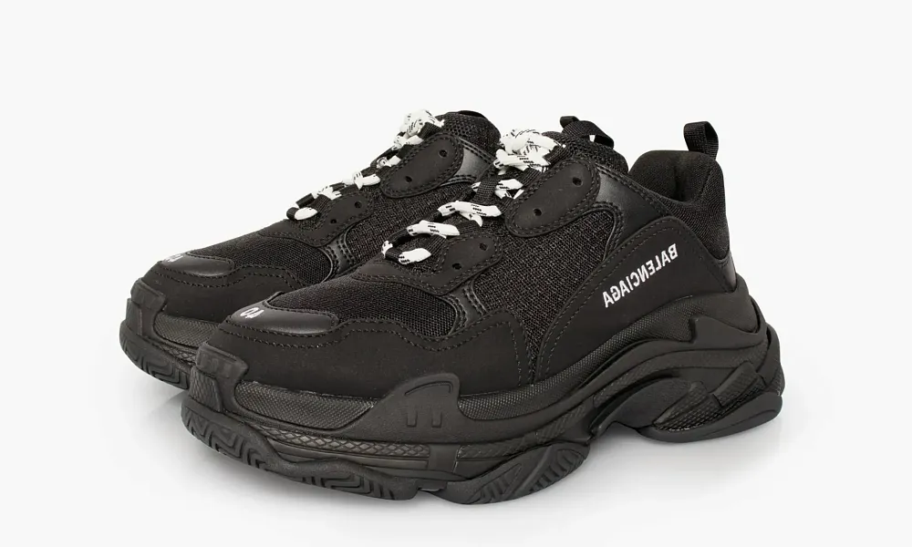 Balenciaga Triple S Black White Laces