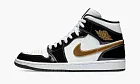 Air Jordan 1 Mid SE Black Gold Patent Leather