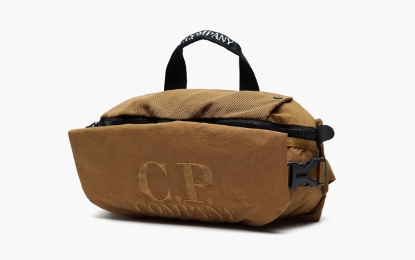C.P. Company Plain Paper Touch Logo Waist Bag Brown 