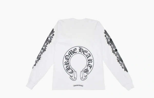 Chrome Hearts Floral Horseshoe L/S T-shirt White  Chrome Hearts Floral Horseshoe L/S T-shirt White