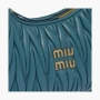 Miu Miu Wander Materasse Nappa Leather Mini Hobo Tote Bag "Blue" 