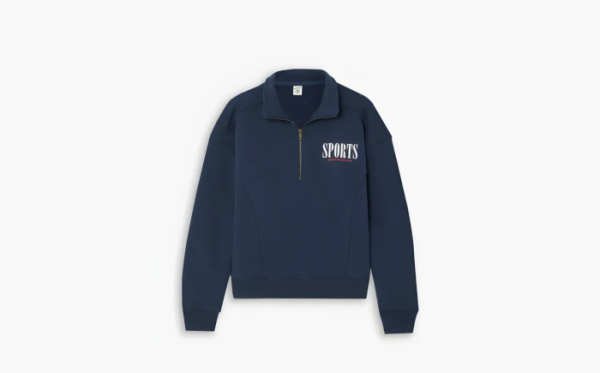 Sporty & Rich Sports Quarter Zip Navy Blue 