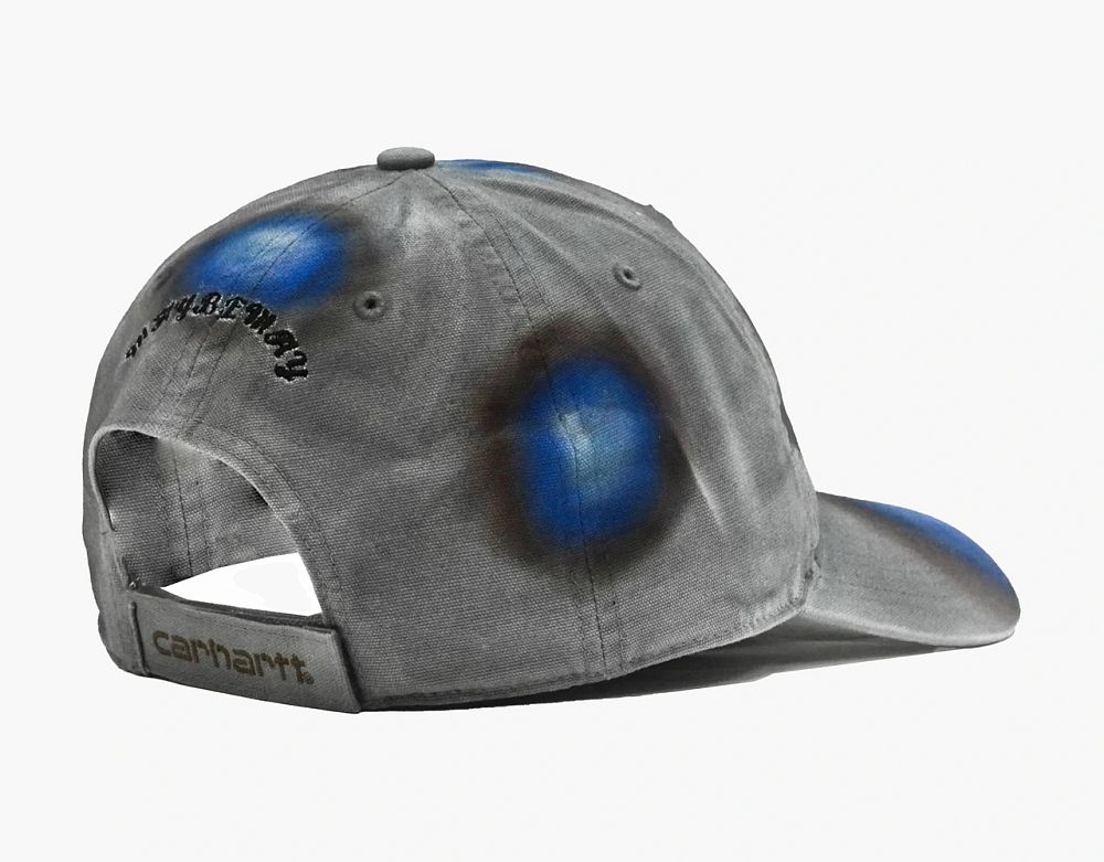 Carhartt Logo Cap Grey Blue Spray