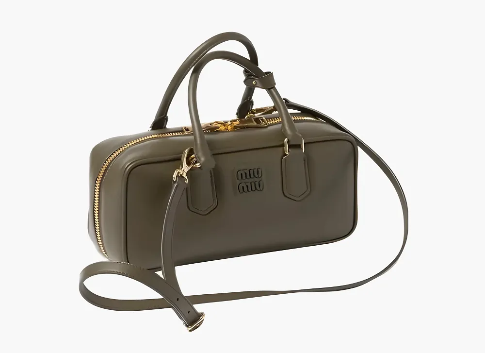 Miu Miu Arcadie Leather Bag Military Green