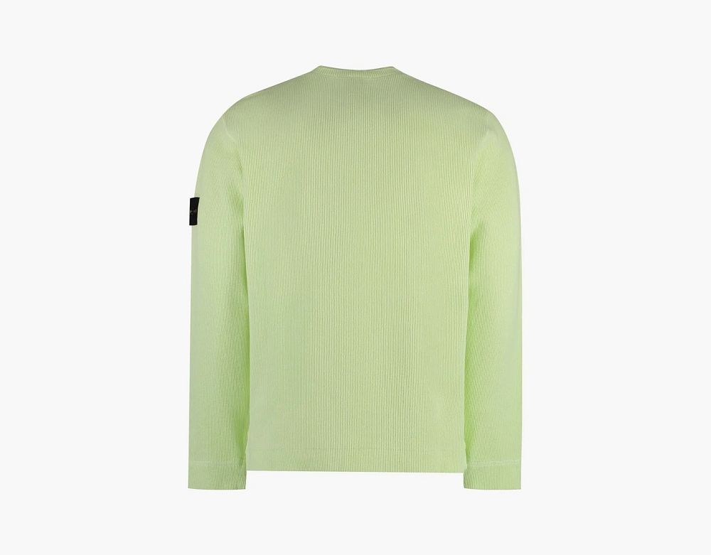 Stone Island Compass Patch Crewneck Jumper Light Green