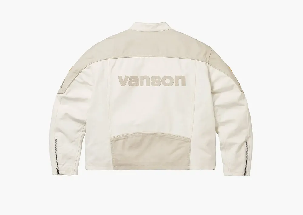 Supreme x Vanson Leathers x Cordura Cotton Jacket White