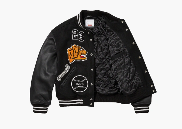 Supreme Tiger Varsity Jacket Black 