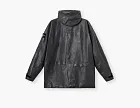 Stone Island Light Leather Organza Hooded Jacket with Waterproof Details Charcoal Grey