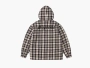 Supreme Lined Zip Up Hooded Flannel Shirt Light Tan 