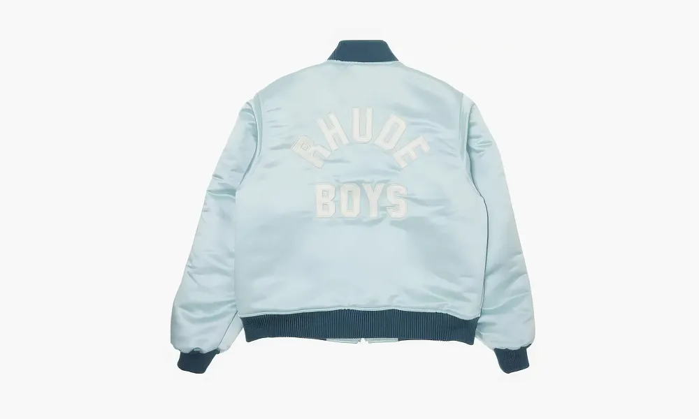 RHUDE Boys 02 Satin Bomber mint Cream