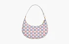 Celine Ava Bag in Triomphe Canvas and Calfskin Blue Red