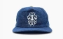 Chrome Hearts Dagger Embroidered Silver Button Denim Cap Blue 