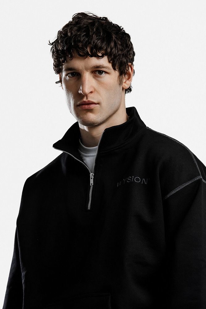 WYSION ZIP SWEATSHIRT ONYX BLACK