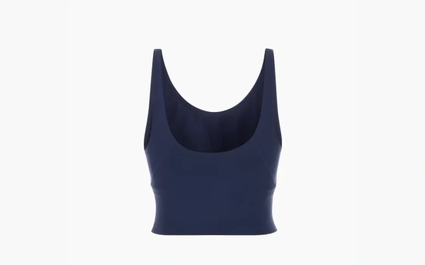 Sporty & Rich Logo-print Cotton Cropped Top Dark Blue 