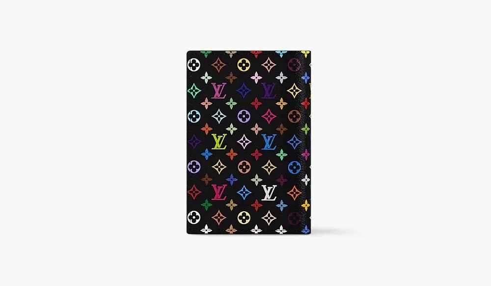 Louis Vuitton x Takashi Murakami Passport Cover Monogram Canvas Multicolore Noir