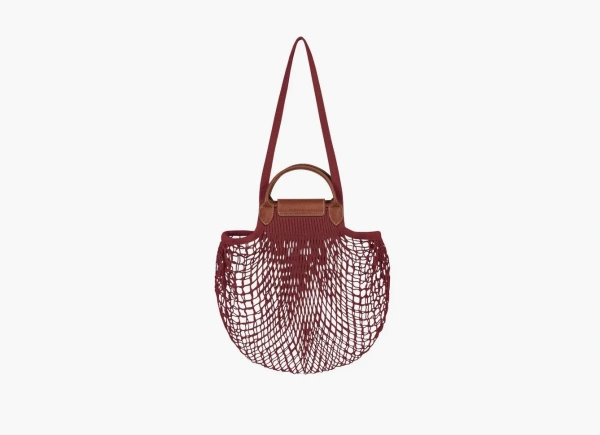 Longchamp Le Pliage Filet Top Handle Bag  Mahogany 
