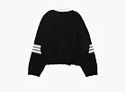 Enfants Riches Déprimés Asymmetrical Varsity V-Neck Sweater Black/Ivory