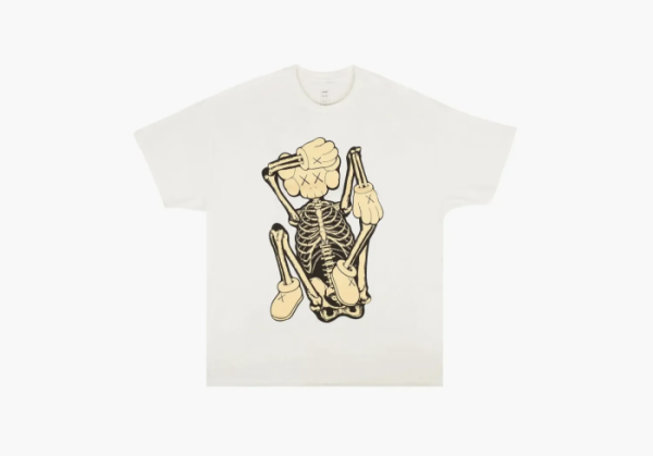 Kaws Skeleton New Fiction Bone T-Shirt White 