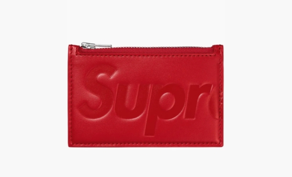 Supreme Leather Zip Card Holder Red  Supreme Leather Zip Card Holder Red