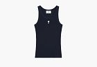 Ami Paris Cotton Rib Tank Top Night Blue